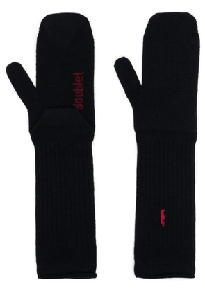 Doublet logo-embroidered ribbed-knit gloves - Blue