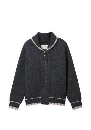 Low Classic zip-up collar cardigan - Grey