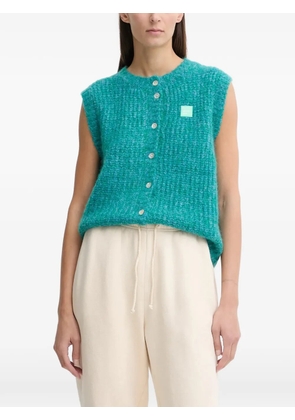 American Vintage East button patch cardigan - Blue