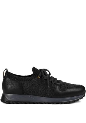 Doucal's wool-panelled leather sneakers - Black