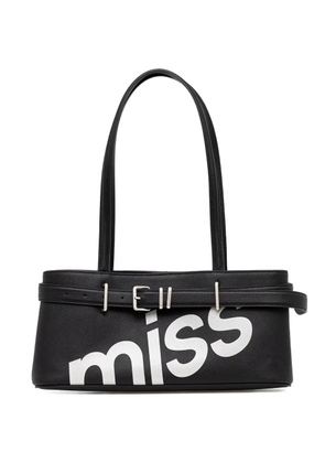 Miss Sixty buckle-detail logo-print shoulder bag - Black