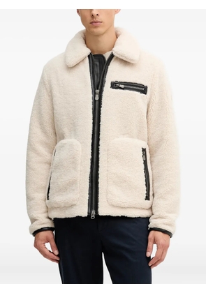 Save The Duck zip-detail sherpa jacket - Neutrals