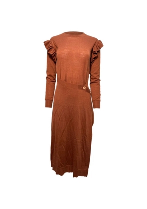 Ulla Johnson Leo ruffled-detail midi dress - Brown