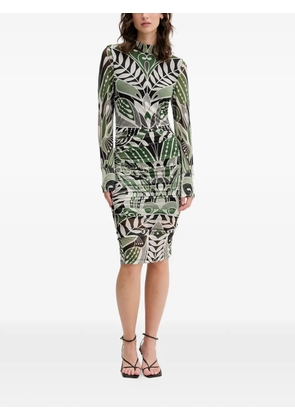 FARM Rio long-sleeve floral-pattern midi dress - Green
