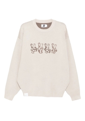 izzue bear-print jumper - Neutrals