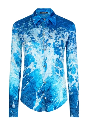 Roberto Cavalli Ocean-print shirt - Blue