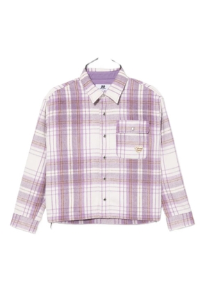 CHOCOOLATE logo-embroidered checked shirt - Purple