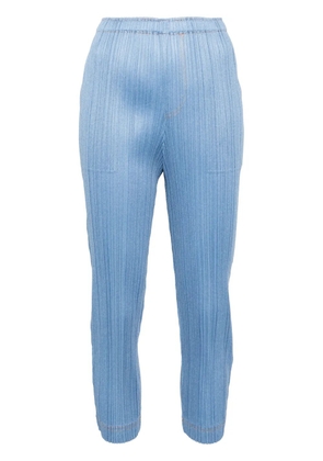 Pleats Please Issey Miyake denim-like trousers - Blue