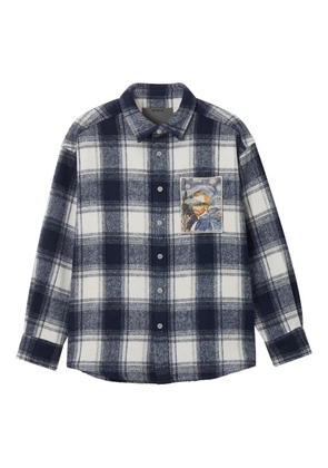 Musium Div. plaid-pattern patch shirt - Blue