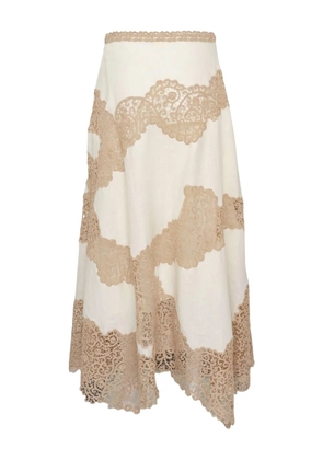 Ulla Johnson Omila lace handkerchief midi skirt - Neutrals