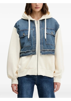 Desigual hooded pocket denim sweatshirt - Neutrals