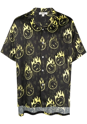Phipps oversized smiley-print bowling shirt - Black