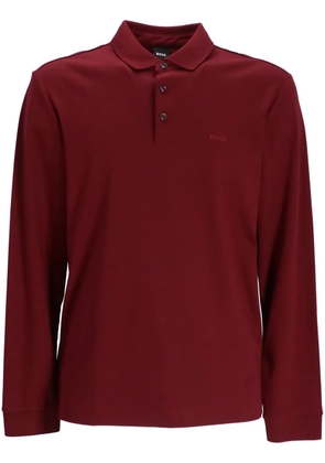 BOSS logo-embroidered cotton polo shirt