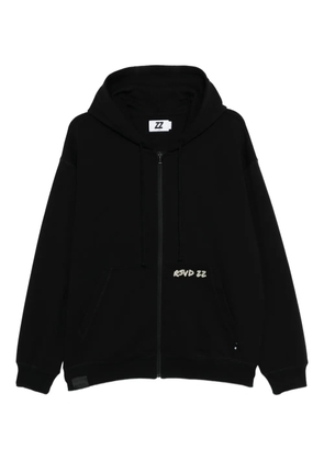 izzue logo-embroidered hoodie - Black