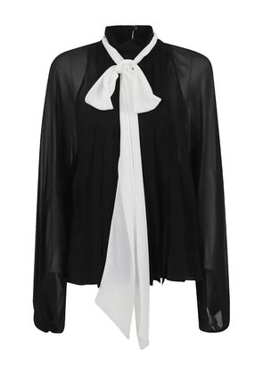 Giambattista Valli pleated tie-detail blouse - Black