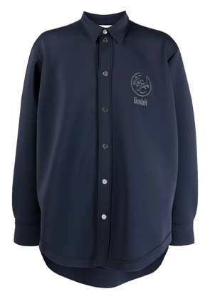 GmbH logo-print recycled nylon shirt - Blue