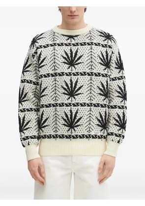 WACKO MARIA leaf-pattern sweater - Neutrals
