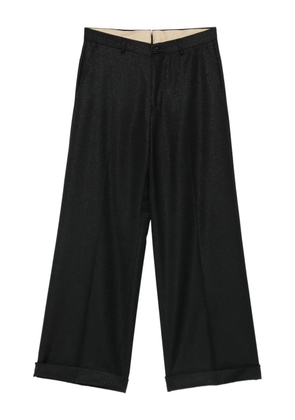 LUIGI BIANCHI MANTOVA glitter-embellishment tailored trousers - Black