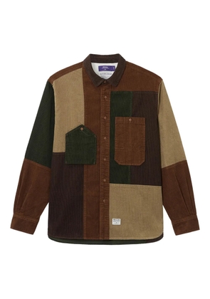 aftermaths patchwork corduroy shirt - Brown