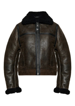 SAMSOE SAMSOE shearling-collar jacket - Brown