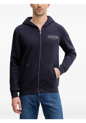 GUESS USA zip logo hoodie - Blue