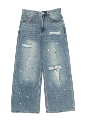 b+ab distressed wide-leg jeans - Blue