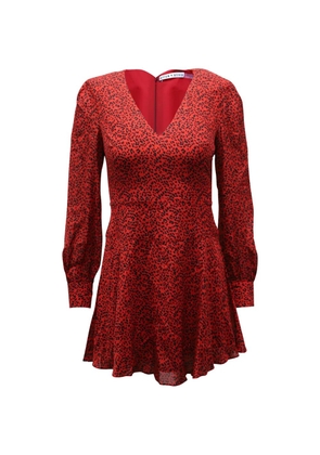 alice + olivia leopard-print long-sleeve dress - Red