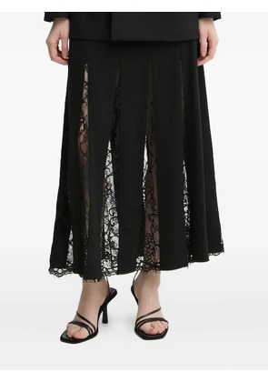 A.L.C. lace-insert midi skirt - Black