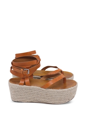 Isabel Marant Vintage ankle-strap wedge espadrilles - Brown