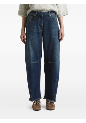 Peserico frayed-hem panelled denim jeans - Blue