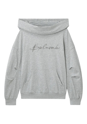 b+ab embellished cowl-neck hoodie - Grey