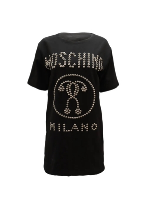 Moschino Pre-Owned studded-logo T-shirt dress - Black