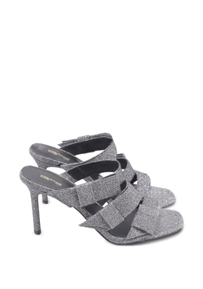 Diane Von Furstenberg Vintage metallic heeled sandals - Grey