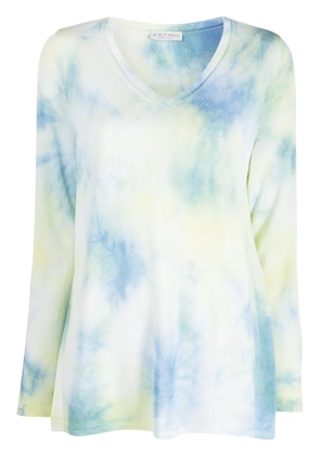 Le Tricot Perugia tie-dye print long-sleeve top - Blue
