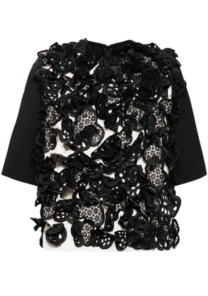 Biyan floral guipure lace blouse - Black