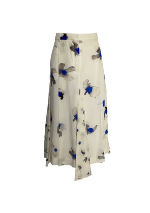 Nina Ricci Pre-Owned floral-print midi skirt - Neutrals