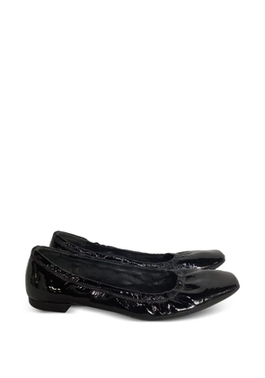 Prada Pre-Owned square-toe leather ballet flats - Black