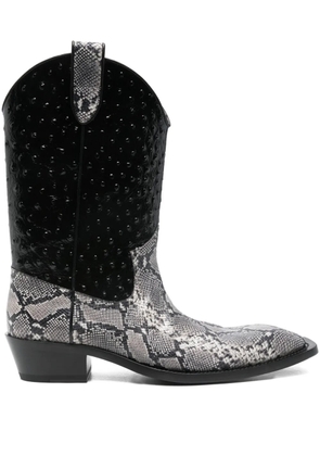 Martine Rose snakeskin-embossed cowboy boot - Black