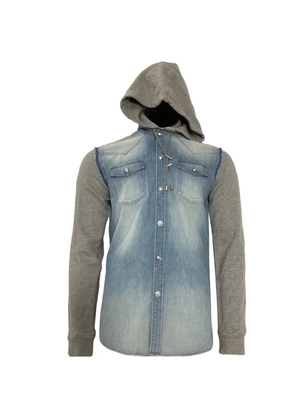 Balmain Pre-Owned hooded denim jacket - Blue