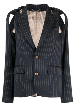 Charles Jeffrey Loverboy pinstripe cut-out blazer - Blue