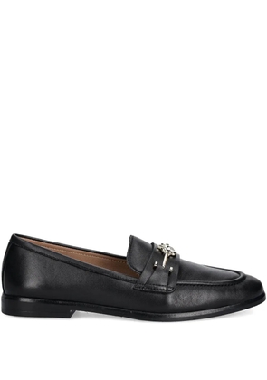 BOSS logo-plaque loafers - Black