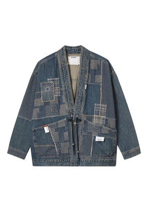 Musium Div. patchwork embroidered denim jacket - Blue