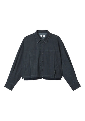 izzue pleated-panel shirt - Black