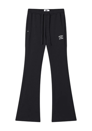 izzue embroidered flare trousers - Black