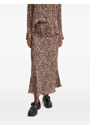 Pedro Del Hierro leopard-print midi skirt - Brown