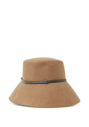 Peserico beaded-band felt hat - Brown