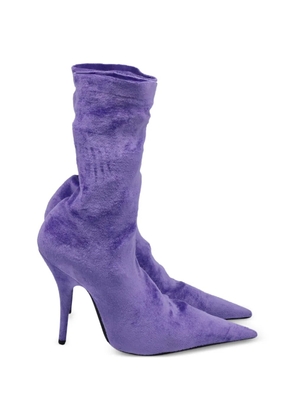 Balenciaga Pre-Owned Knife Sock velvet boots - Purple