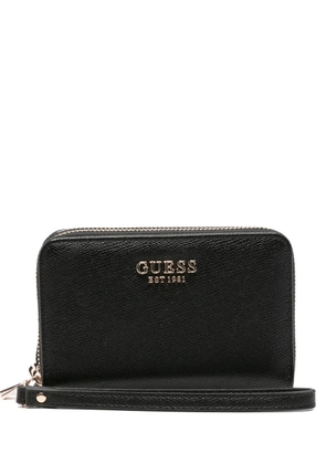 GUESS USA logo-plaque zip wallet - Black