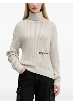 Karl Lagerfeld Jeans turtleneck logo sweater - Neutrals