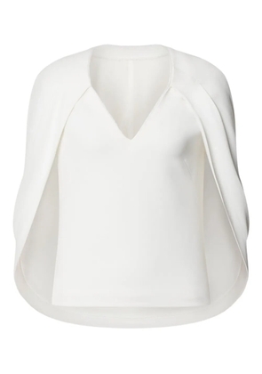 Alberta Ferretti cape-sleeve V-neck blouse - White